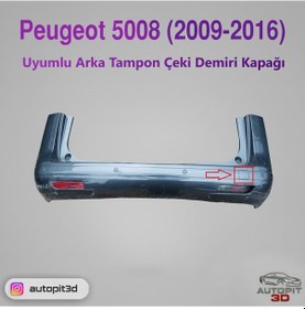 Resim Peugeot 5008 2009 2016 Uyumlu Arka Tampon Çeki Demiri Kapağı 
