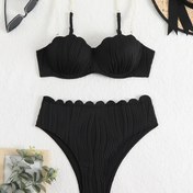 Resim Saflaştırılmış Siyah Bikini Mayo 