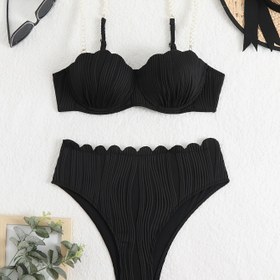 Resim Saflaştırılmış Siyah Bikini Mayo 