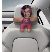 Resim Bk Gift Kişiye Özel Kadın Süper Kahraman Tasarımlı Araç Koltuk Bebek Yastığı-17 