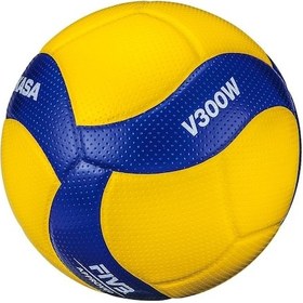 Resim Mikasa V300W No 5 FIVB Onaylı Yapıştırma Voleybol Topu Mavi Sarı Mavi - Sarı 