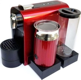 Resim Latte Kapsül Kahve Makinesi (Kırmızı) - Nespresso Uyumlu 