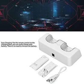 Resim ciciglow Denetleyici Şarj İstasyonu, Güç Kablolu Uzaktan Pil Şarj Cihazı Stabil Taşınabilir Çift Şarj İstasyonu Oyunu için Dock Uzaktan Pil (Beyaz) 