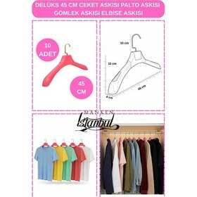 Resim Ceket Askısı 45 Cm Pembe Elbise Gömlek Palto Askısı Gardırop Mağaza Askılığı 10 Adet Diğer 
