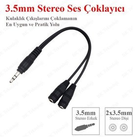 Resim 3.5mm Stereo Kulaklık Ses Çoklayıcı Y Kablo 