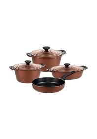 Resim Oms Triana 7 Parça Granit Döküm Tencere Seti Bronz 3536 