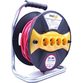 Resim Evakat Sertifikalı Makaralı Uzatma Kablosu 3 x 1,5 20 mt 