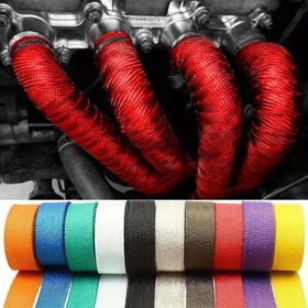 Resim 5.08cm 900-1200 Derece Sıcaklık Fiberglas Egzoz Isı Sarma Bant - Termal Yalıtım Dirençli Boru Sarma Otomotiv ve Endüstriyel Kullanım için, Dayanıklı Fiberglas Yapı, Borular için Isı Bantı, Otomotiv Isı Yalıtımı, Düz Renk Deseni, Esnek Boru Sarma 
