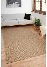 Resim Sisaluna 4441 Bej Jüt Tabanlı Modern Dokuma Kilim Sisal Hasır Halı Bej 