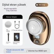 Resim Mini Tıraş Makinesi Erkek Yıkama Bıçağı Kafası Seyahat Taşınabilir Sakal Bıçağı Elektrikli Tıraş Makinesi 2202 Altın-dahili 6 Yapraklı Bıçak Kafası 