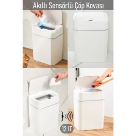 Resim Empressco Porsima 4147 Hareket Sensörlü Sessiz Kapatma Çöp Kutusu Banyo Mutfak Çöp Kovası Kapaklı Banyo Çöp Kovası - Fiyatı, Yorumları 