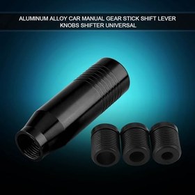 Resim Aramox Alüminyum Alaşımlı Vites Topuzu Vites Kolu, Benzersiz Şık Tasarım, 5 Renk Seçeneği, Manuel Şanzıman Vites Değiştiren Otomobiller için Evrensel Kolay Montaj için 3 Adaptörle Birlikte Gelir (Siyah) 