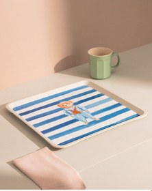 Resim Madame Coco Olivier Bear Kare Tepsi 1kteps199432,5x32,5x1,5 Cm-mavi 