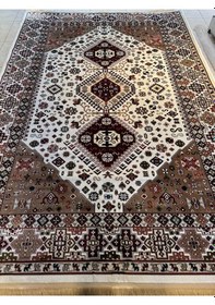 Resim Asaryün Halı Ipek H4320ac Krem Ipeksi Geleneksel Renkli Göbekli Klasik Desen Salon Halısı Modern Renkli 