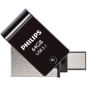 Resim Philips Fm12dc152b/00 128gb 2 In 1 Type-c/usb 3.1 Siyah Gri Usb Flash Bellek 
