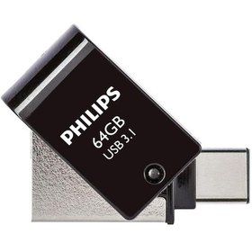 Resim Philips Fm64dc152b/00 64gb 2 In 1 Type-c/usb 3.1 Siyah Gri Usb Flash Bellek 