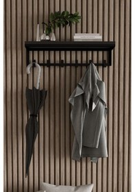 Resim Aju Portmanto Duvar Askısı 6 Kanca Geniş Askılık Elbise Palto Şemsiye Askısı Banyo Mutfak Ev Askılık Siyah 