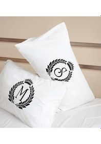 Resim Bk Gift Kişiye Özel Baş Harfli Pamuklu 2 Li Yastık Kılıfı Seti-1 50x70cm , Sevgiliye , Ev si, Tasarım Ev Tekstili 
