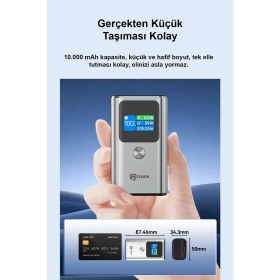 Resim Intouch 10.000 mAh Ultra Hızlı Şarj 55W TFT Ekranlı Powerbank Premium Serisi 