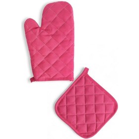 Resim Yanmaz Fırın Eldiveni Ve Fırın Tutacağı 1 Eldiven 1 Tutacak Fuşya 