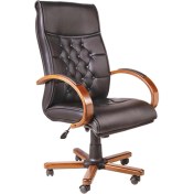 Resim Bubu Home Tuna Ahşap Kollu Deri Müdür Koltuğu 