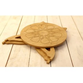 Resim Noveluxe Kelebek Ayaklı, Safir Meşe, MDF, Fiskos Masası, Balkon Masası 52x62x52 cm Sehpa 