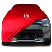 Resim ULTRASHOP CİTROEN C3 AİRCROSS (2017 - ) Kırmızı Kumaş Araba Branda Logolu Kumaş Araba Brandası Penye Branda 
