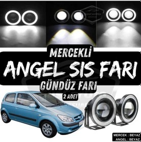 Resim Hyundai Getz 2002 2011 Uyumlu Üniversal Mercekli Angel Sis Farı Metal Su Geçirmez 76 Mm Beyaz Gündüz Farı Angel Sis Farı 58099413 