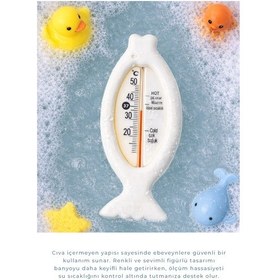 Resim Babyjem Cıvasız Balık Banyo Oda Termometresi Beyaz 