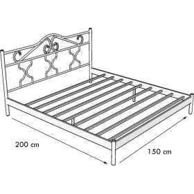 Resim Metalia Gm 301 Gold Dublex Metal Karyola Siyah 150X200 