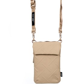 Resim Skinarma Sling Pouch Juno Cross-Hatch Desenli Naylon Scout Boyun Askı Kayışlı Çapraz Vücut Çantası Haki 