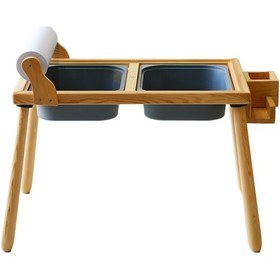 Resim Woodnjoy Woodnjoyl Ahşap Duyusal Çocuk Aktivite Masası + Rulo Kağıt Gri 