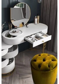 Resim Most Hallow Kapitoneli Sandıklı Puf 07 Hardal Kadife Kumaş Evini 