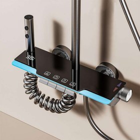 Resim Premium Dijital Piyano Duş Seti LED Işıklı Banyo Duş Sistemi 