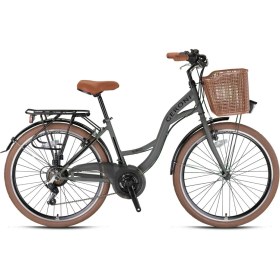 Resim Geroni Sırıo - 28" City Bike - 21 Vites - V.b. - Nardo Gri - Siyah - Shimano 