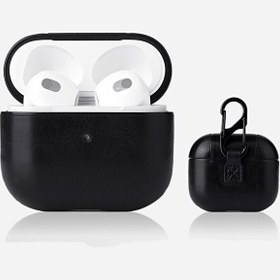 Resim Apple Airpods 3. Nesil Suni Deri Kancalı Silikon SF9 Siyah Kılıf 