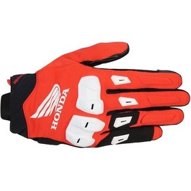 Resim Alpinestars Honda Sp X 3 Korumalı Motosiklet Eldiveni Kırmızı Beyaz Siyah 