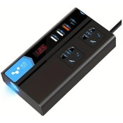 Resim Challenger Siyah 12v 24v Araba Şarj Cihazı Hızlı Şarj Dijital Göstergeli 3 Usb 1 Pd Port 
