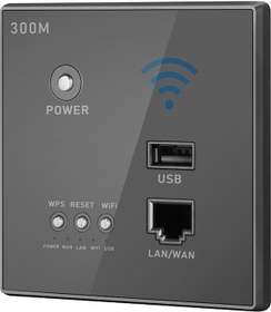 Resim Youtek Duvar Tipi Akıllı Router 300mbps - 110-250v Direk Akış, Usb Şarj, 3g/adsl Desteği, Ev/otel İçin Siyah-gri 