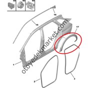Resim Peugeot 3008 (2016-2023) Sağ Arka Çamurluk Bakalit Dodiği (Orijinal) 