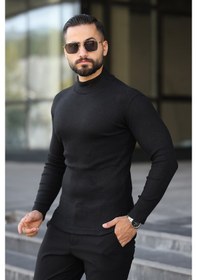 Resim Ribac 3'lü Paket Yarım Boğazlı Erkek Kazak Beyaz - Siyah 