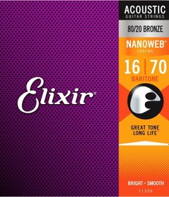 Resim Elixir 11306 Nanoweb Bar Akustik Gitar Teli 16-70 