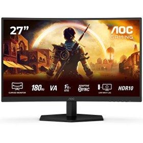 Resim AOC C27G42E 27" 180Hz 0.5ms HDMI DP AdaptiveSync HDR10 FHD Fast VA Gaming Monitör 