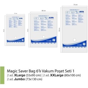 Resim Magic Saver Bag 6'Lı Vakumlu Poşet Seti 1 