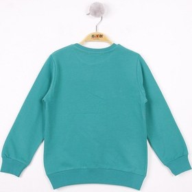 Resim Toontoy Kids Toontoy Erkek Çocuk Relax Fit Bisiklet Yaka Baskılı Sweatshirt - 2 İplik Yeşil 