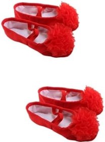 Resim Holibanna 2 Çift Kadınlar Için Deri Daireler Yoga Daireleri Kedi Pati Terlik Kızlar Için Terlikler Çiçek Bale Ayakkabıları Kızlar Için Dans Ayakkabıları Cam Ipliği 3 Boyutlu Çocuk Kırmızı 
