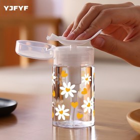 Resim Taşınabilir Doldurulabilir Seyahat Şişeleri Küçük Çiçek ve Kalp Desenleriyle, 3.38 Oz ve 6.76 Oz Boyutlarda Mevcuttur. Bir Pompa Dağıtıcısı İçerir, Tırnak Cilası Temizleyici, Tonik ve Makyaj Temizleyici İçin Uygun. Kapak Tasarımı Elde Yıkanabilir ve Tekrar Kullanılabilir. 