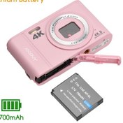 Resim Geeksen 4k Dijital Kamera Taşınabilir Selfie Kamerası 128 Gb Bellek Pembe 