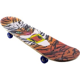 Resim Kaykay 76 CM 4 Tekerlekli Kaykay Büyük Boy Ahşap Kaplan Çok Renkli 