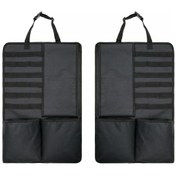 Resim 2 Adet Araba Koltuğu Geri Asılı Çanta Oxford Bez Saklama Çantası Black , Size:car Storage Bag 